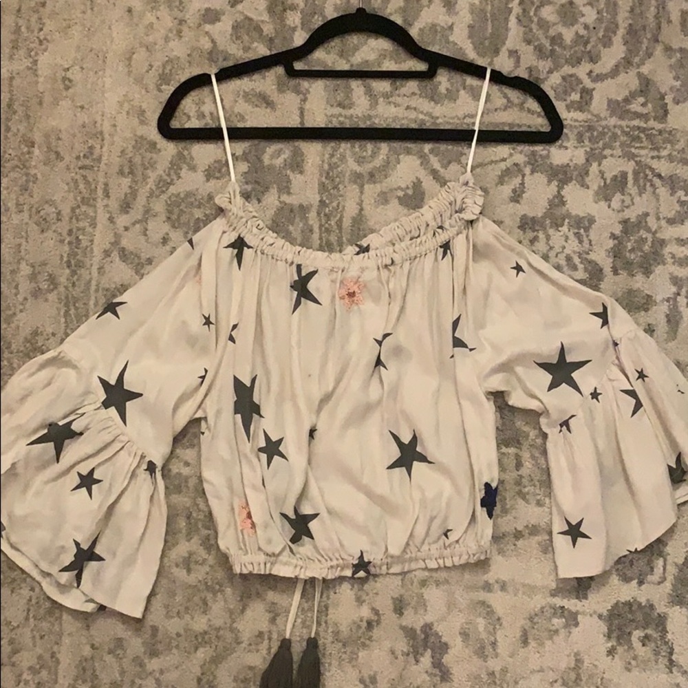 Off The Shoulder Star Patterned Top - image 2